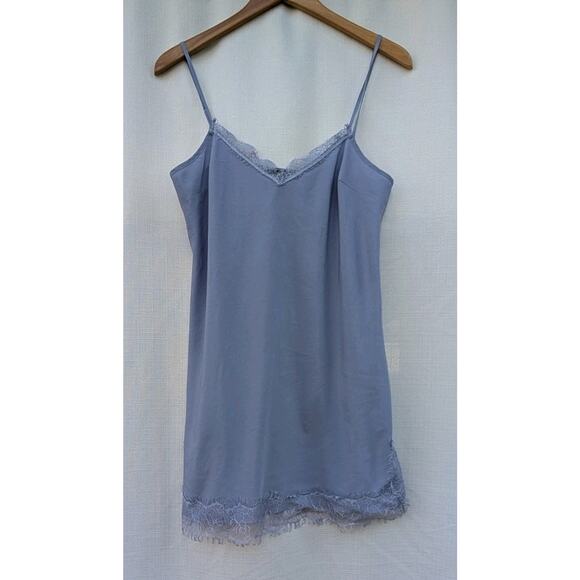 French Connection Womens US 8 Classic Light Crepe Cami Slip Dress Lace-Trim - Picture 1 of 6